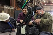 American NDT specialists consider the design of the ultrasonic single rail flaw detector UDS2-77 — training at the customer's site, March 2019