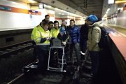 Specialists of Turkish State Railway are getting trained how to apply eddy current flaw detector ETS2-77 on metro rails — on-site training organized by OKOndt Group, Turkey, early 2019