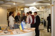 Foreign colleagues visit the booth of OKOndt Group at the 11th European Exhibition on Non-Destructive Testing, Prague, October, 2014