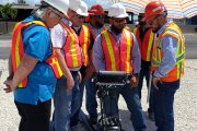 Training on how operate the ultrasonic trolley UDS2-77 on real rails — on-site training provided by OKOndt Group for the American customer