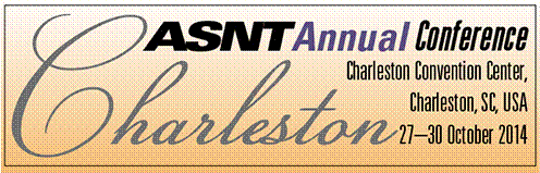 The ad of the annual ASNT Conference and Exhibition, Charleston, South Carolina, USA, October 2014