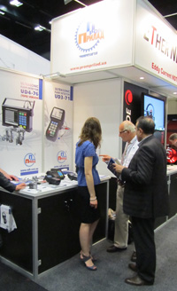 Visitors of the 18th World Conference on Non-Destructive Testing at OKOndt Group's booth, Durban, South Africa, April 2012