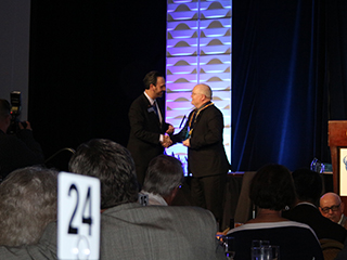 Laureate's receiving the award from acting ASNT president at the official award ceremony within the framework of ASNT-2017, Nashville, Tennessee