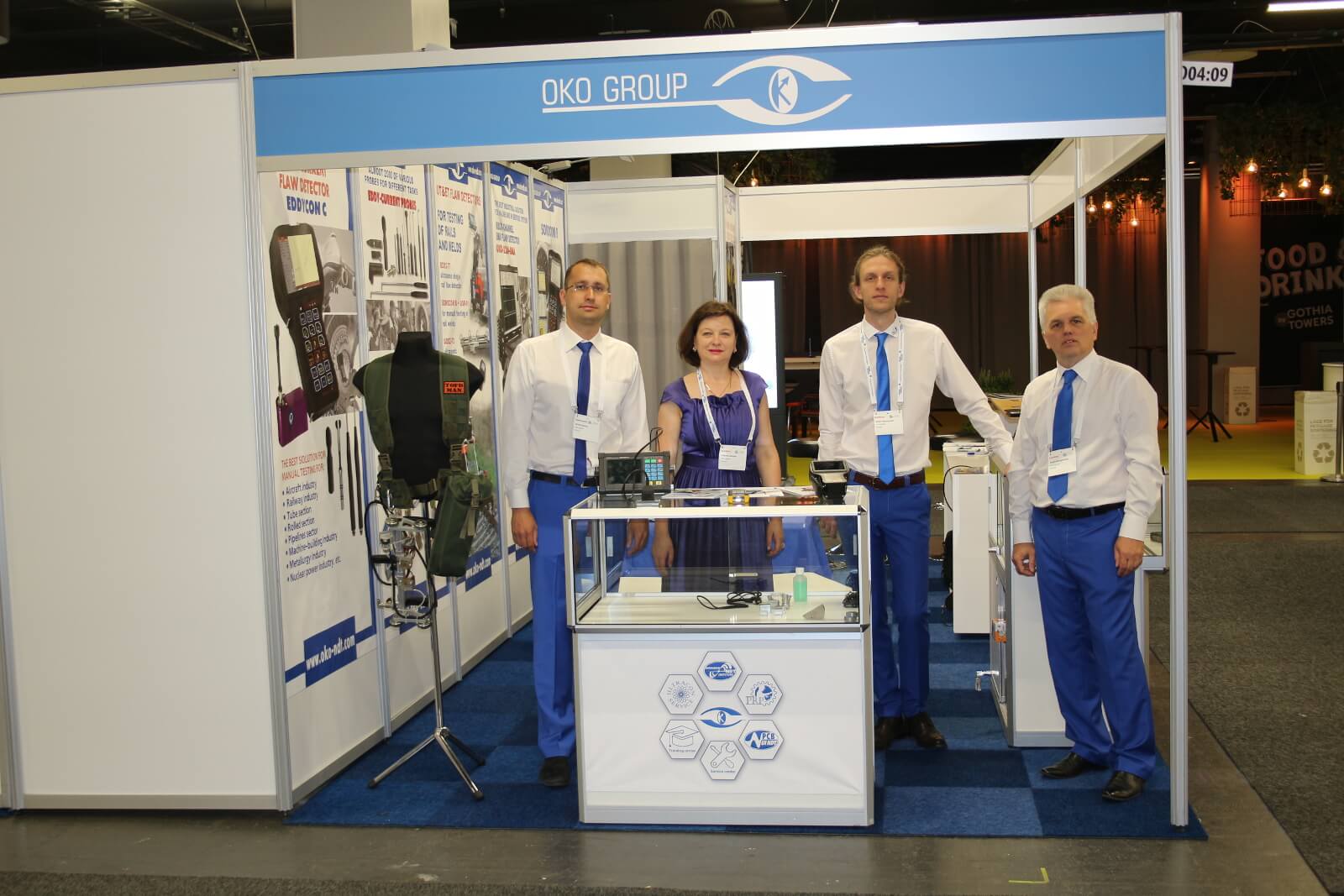 OKOndt Group specialists team represent the company's booth at the ECNDT-18, Gothenburg, Sweden