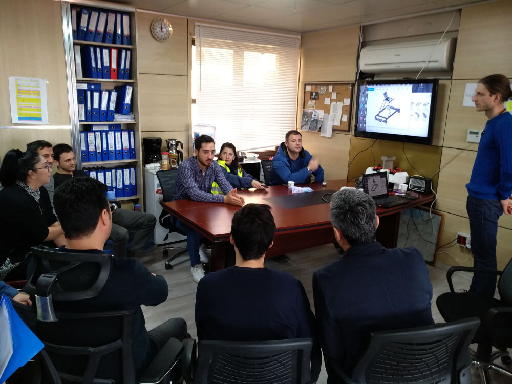 OKOndt Group's Leading specialist in eddy current testing is holding a presentation of the rail eddy current trolley ETS2-77 for Turkish engineers, Izmir, 2019 