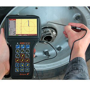 Flaw detection with eddy current portable device Eddycon C