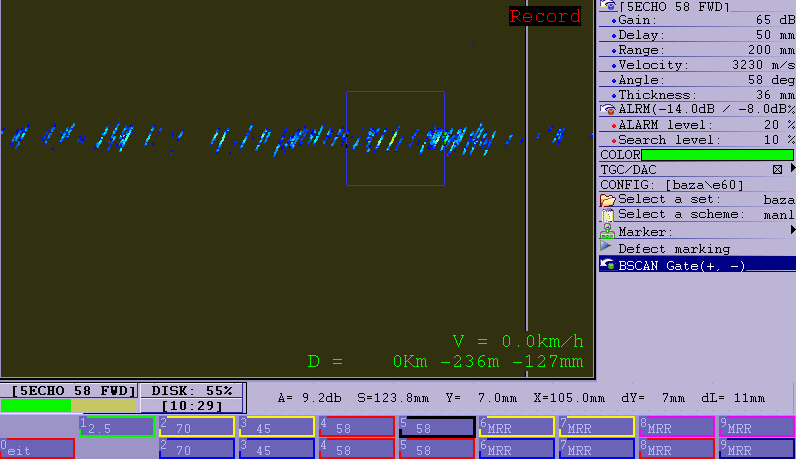 B-Scan of Head checking type defects