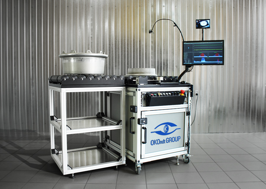 The SmartScan aircraft wheel inspection system with additional wheels lifting trolley