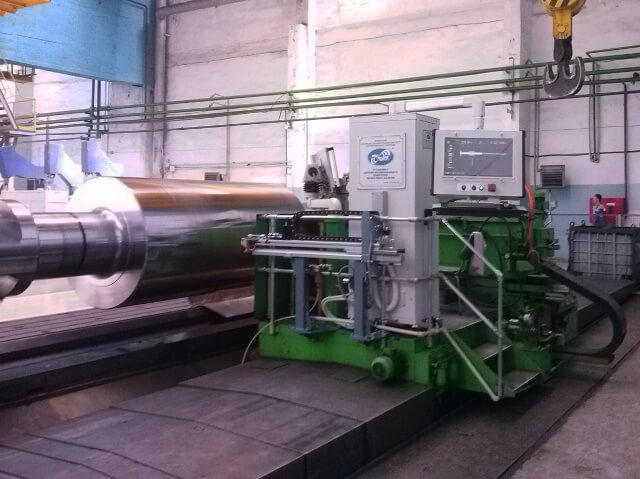 Automated ultrasonic and eddy current system for mill roll testing SNK B-35 (L)