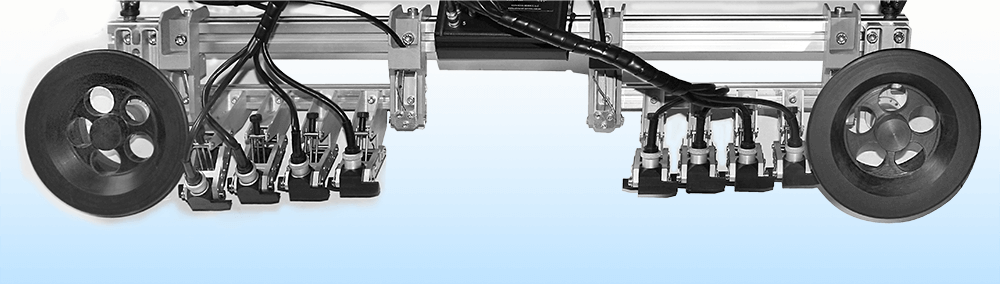 Scanners of the eddy current single-rail flaw detector ETS2-77