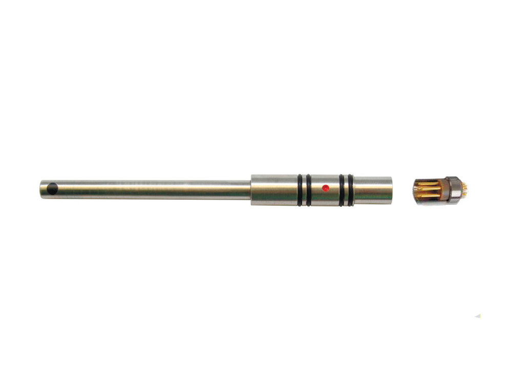 Eddy-current Dynamic Rotating Rigid Probe (with stainless steel housing) for bolt holes testing (coils are positioned at right angles to the probe shaft length, Differential Unshielded)