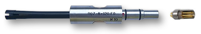 Dynamic rotating bolt hole probe with flexible tip