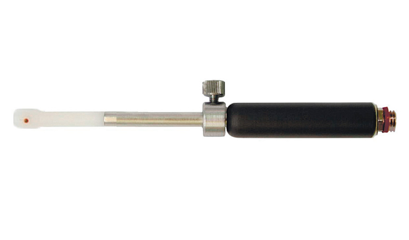 Manual bolt hole probe with split tip