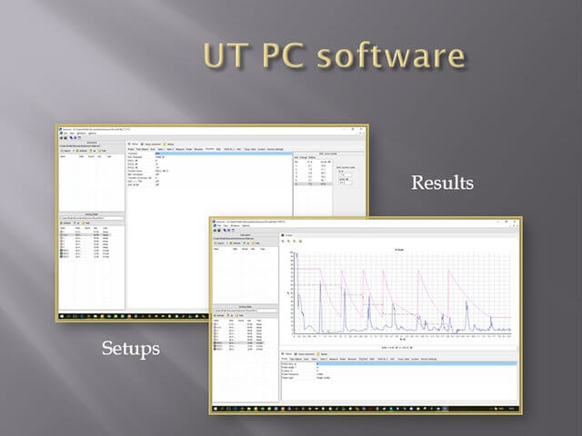 UT PC software of the compact ultrasonic flaw detector Sonocon B in «Thickness Gauge +» version 