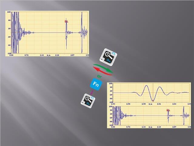 “Smart zoom” mode of the compact ultrasonic flaw detector Sonocon B in «Thickness Gauge +» version