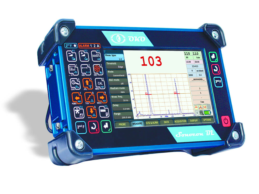 Ultrasonic compact flaw detector with a large screen Sonocon BL