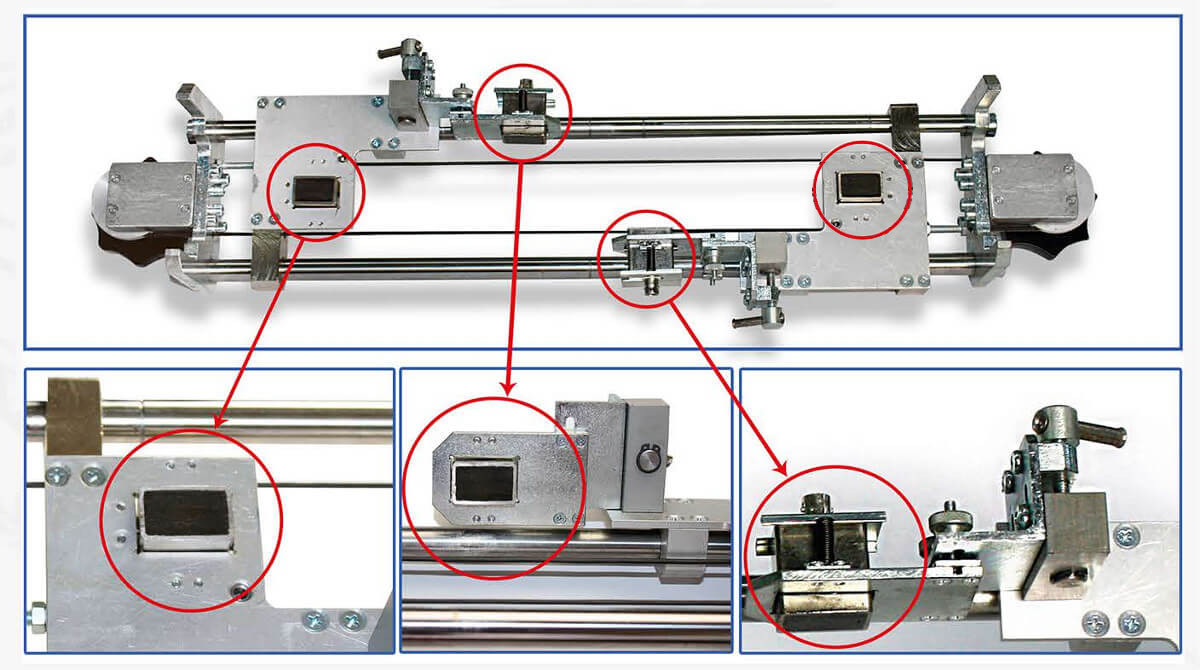 Scanning schemes of the test kit for  rail welded joints USR-01